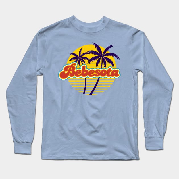 Bebesota - palm trees - vintage design Long Sleeve T-Shirt by verde